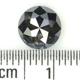 Natural Loose Round Rose Cut Salt And Pepper Diamond Black Grey Color 1.86 CT 7.50 MM Rose Cut Shape Diamond KDL1303