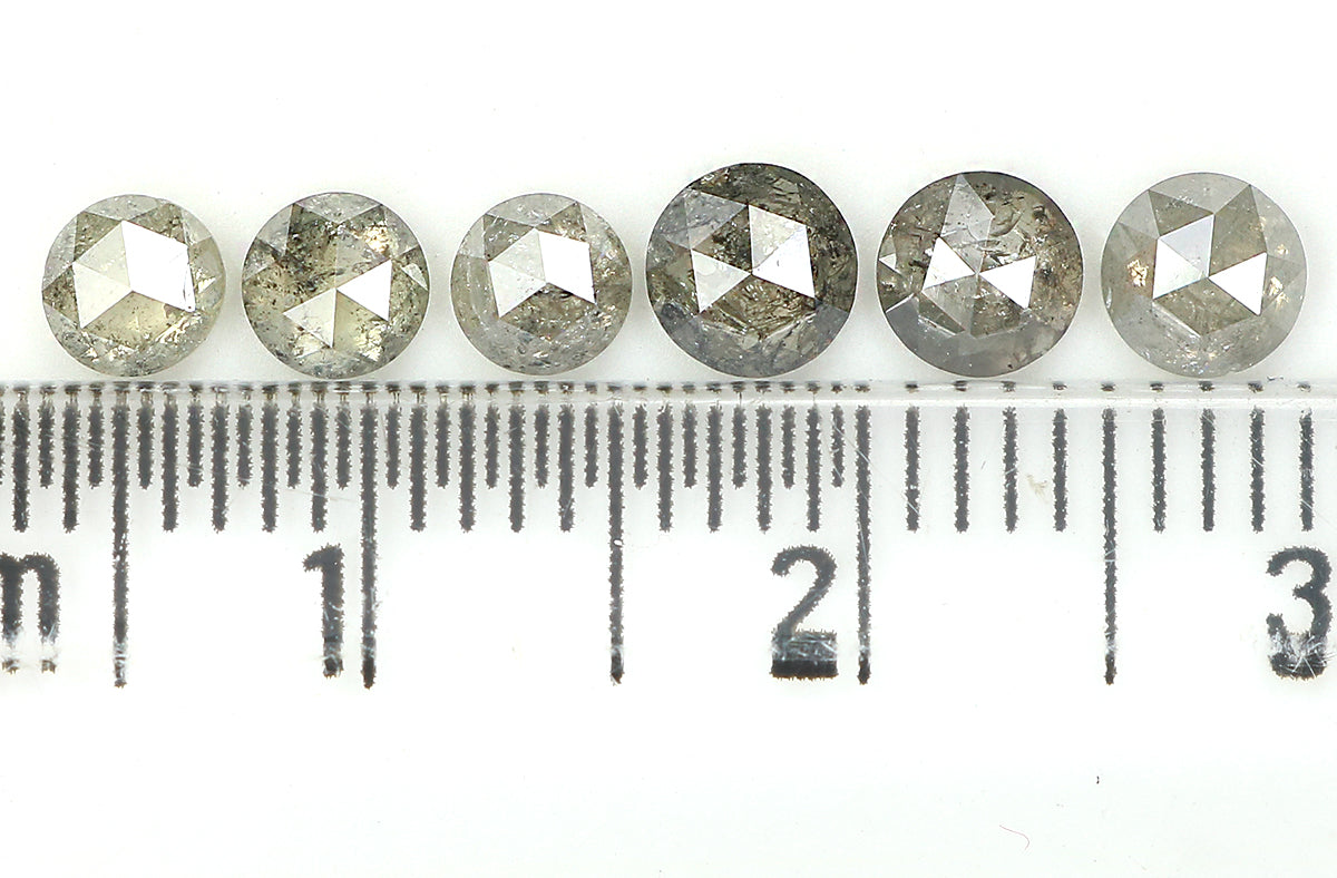 1.66 Ct Natural Loose Round Rose Cut Diamond Salt And Pepper Round Shape Diamond 3.70 MM Natural Black Grey Round Rose Cut Diamond QLB1133