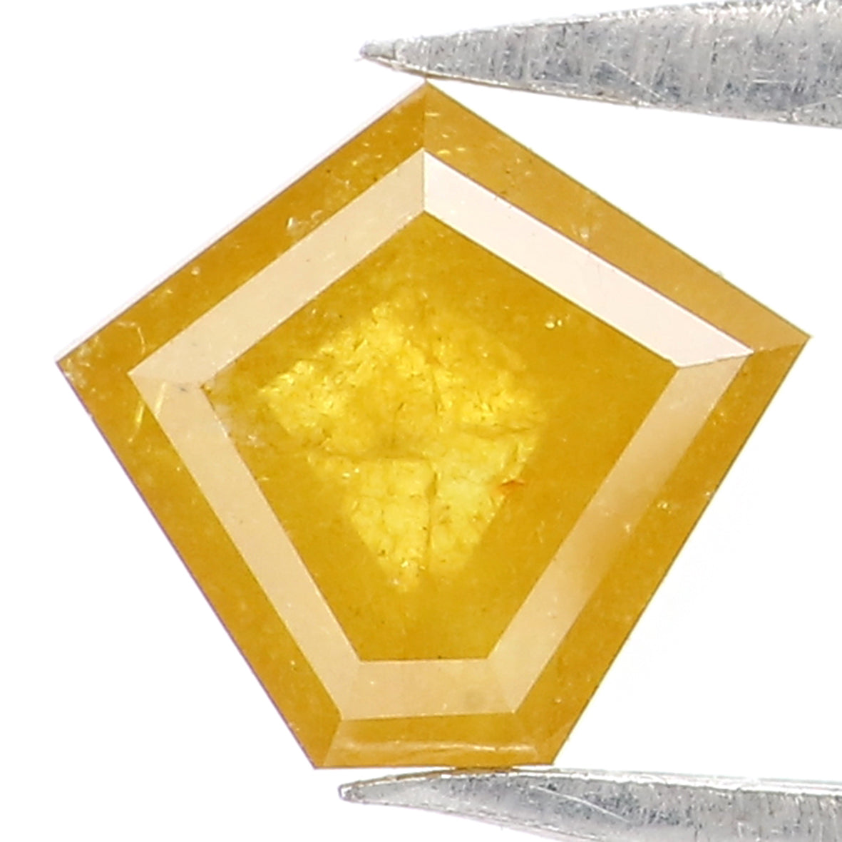 0.56 Ct Natural Loose Pentagon Shape Diamond Yellow Color Pentagon Cut Diamond 5.40 MM Natural Yellow Color Pentagon Rose Cut Diamond KQ2468