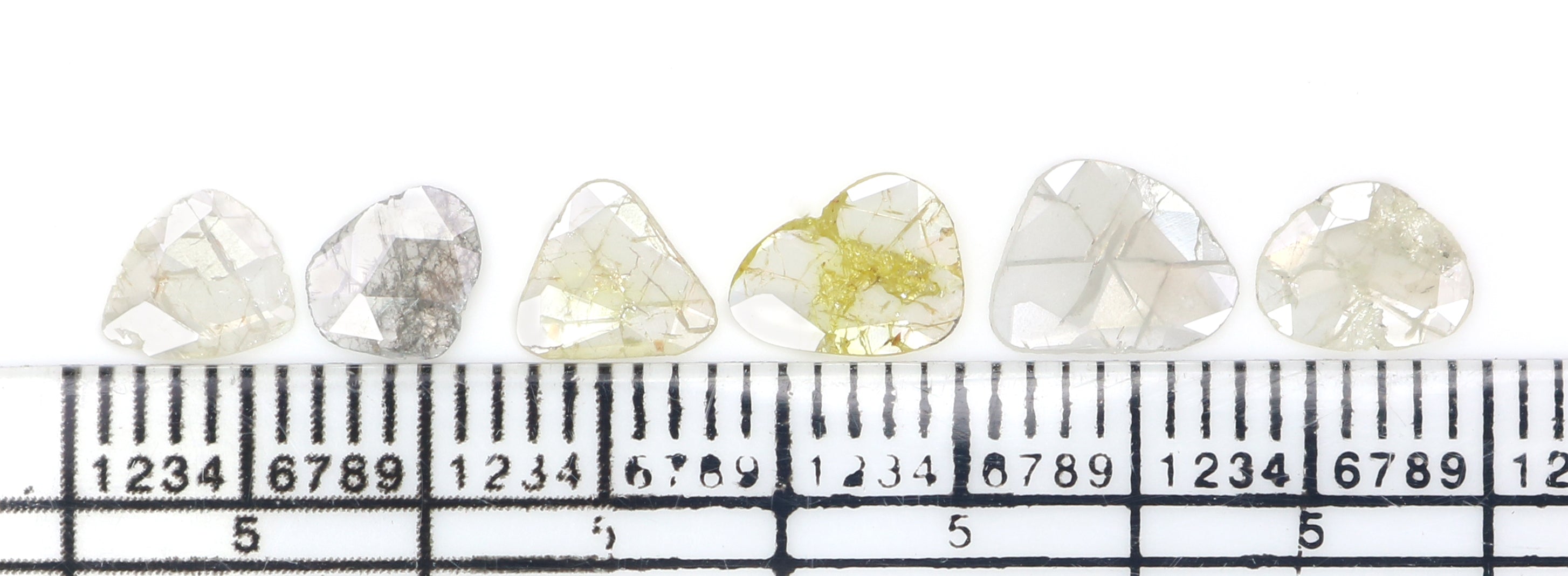 1.29 CT Natural Loose Slice Shape Diamond Yellow Color Slice Diamond 6.65 MM Natural Loose Grey Diamond Slice Irregular Cut Diamond LQ2621