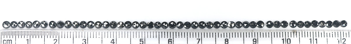 3.36 CT Natural Loose Round Rose Cut Diamond Black Color Round Shape Diamond 2.60 MM Natural Loose Black Color Round Rose Cut Diamond KQ2464