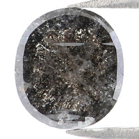 Natural Loose Oval Diamond Black Color 1.44 CT 7.10 MM Oval Shape Rose Cut Diamond L8009