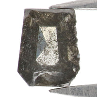 Natural Loose Coffin Salt And Pepper Diamond Black Grey Color 0.38 CT 4.70 MM Coffin Shape Rose Cut Diamond L8819