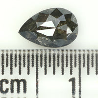 Natural Loose Pear Salt And Pepper Diamond Black Grey Color 0.73 CT 7.10 MM Pear Shape Rose Cut Diamond KDL1025