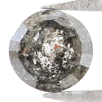 Natural Loose Round Rose Cut Salt And Pepper Diamond Black Grey Color 0.31 CT 4.40 MM Rose Cut Shape Diamond L6004