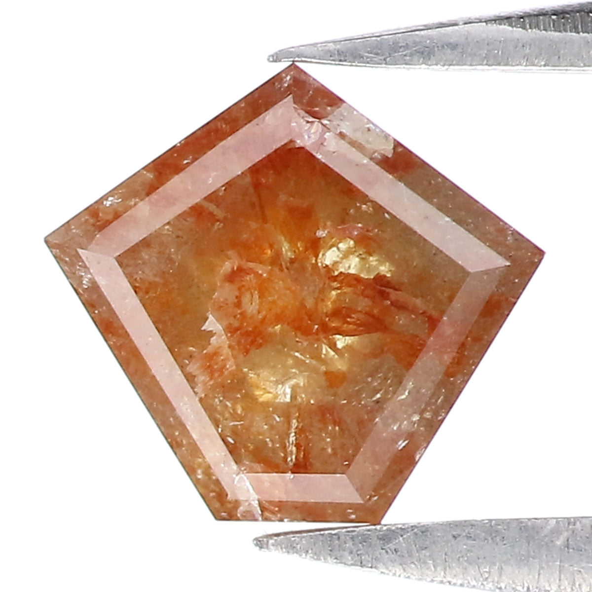 0.88 Ct Natural Loose Pentagon Shape Diamond Brown Color Pentagon Diamond 6.50 MM Natural Loose Brown Color Pentagon Rose Cut Diamond LQ9675
