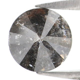 Natural Loose Round Salt And Pepper Diamond Black Grey Color 1.04 CT 5.91 MM Round Brilliant Cut Diamond L2705