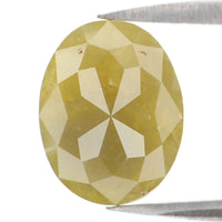 Natural Loose Oval Yellow Color Diamond 2.59 CT 10.55 MM Oval Shape Rose Cut Diamond L2430