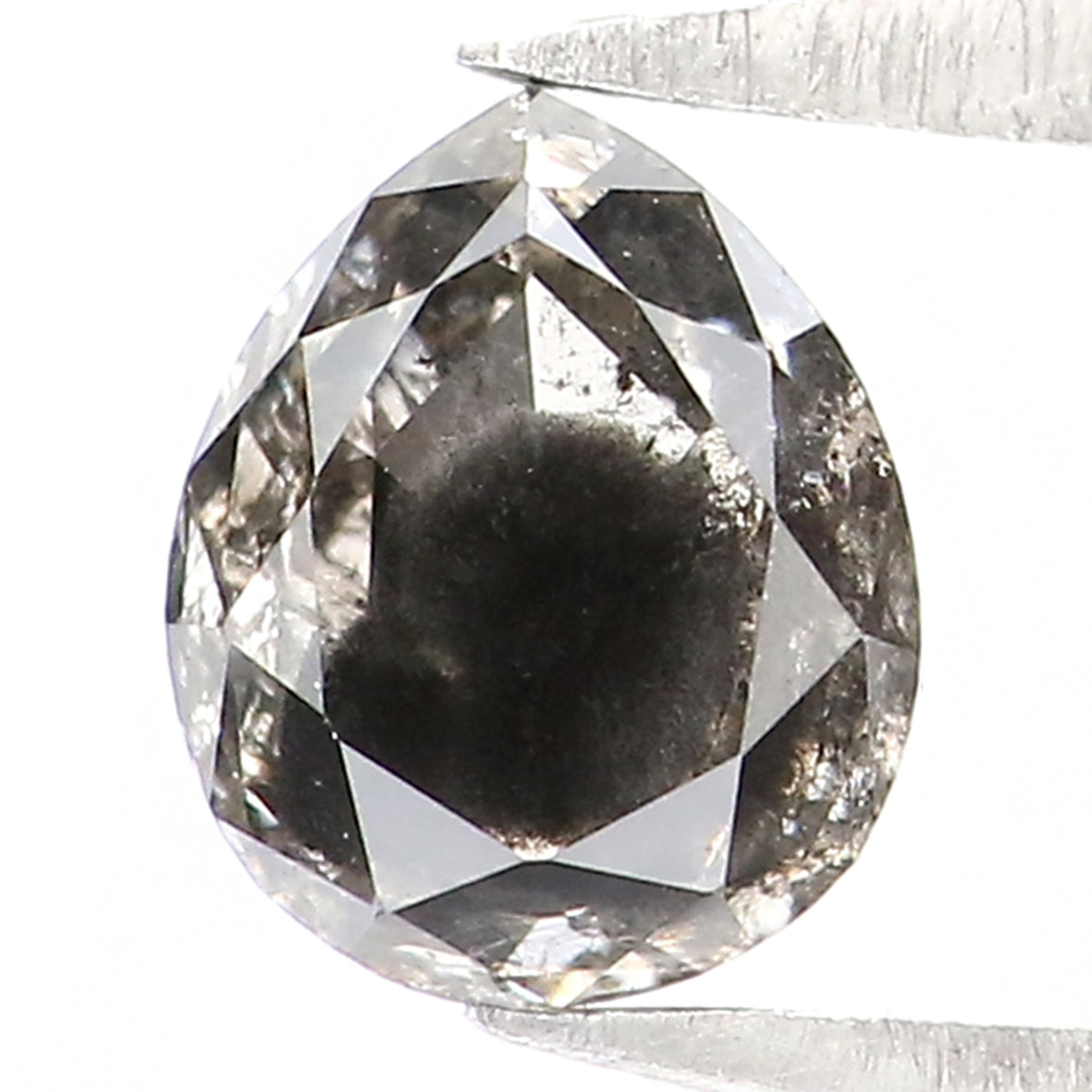 0.51 CT Natural Loose Pear Shape Diamond Salt And Pepper Pear Rose Cut Diamond 5.30 MM Black Grey Color Pear Shape Rose Cut Diamond KQ1979