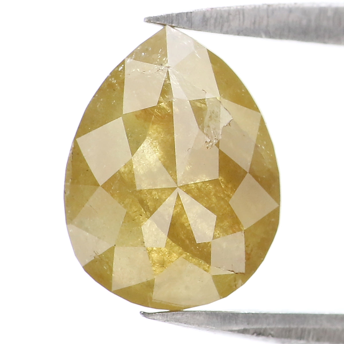 1.93 CT Natural Loose Pear Shape Diamond Yellow Color Pear Cut Diamond 9.35 MM Natural Loose Yellow Diamond Pear Rose Cut Diamond LQ2693