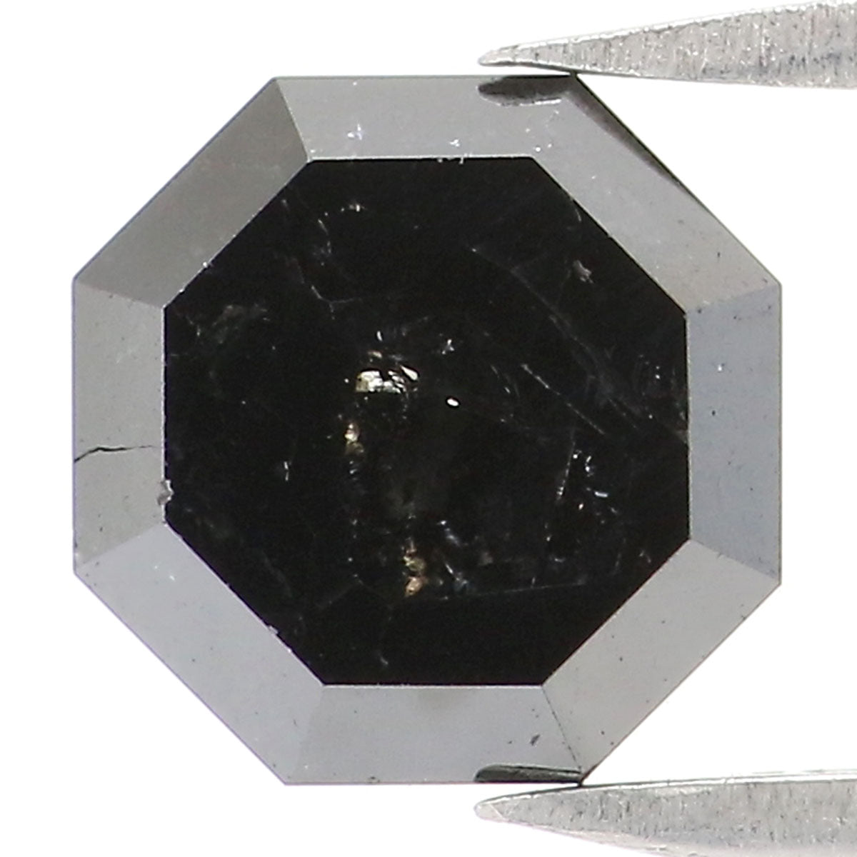 1.34 CT Natural Loose Octagon Diamond Black Color Octagon Diamond 6.30 MM Natural Loose Diamond Grey Color Octagon Rose Cut Diamond LQ9741