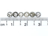 Natural Loose Rose Cut Salt And Pepper Diamond Black Grey Color 1.69 CT 3.70 MM Round Rose Cut Shape Diamond L989