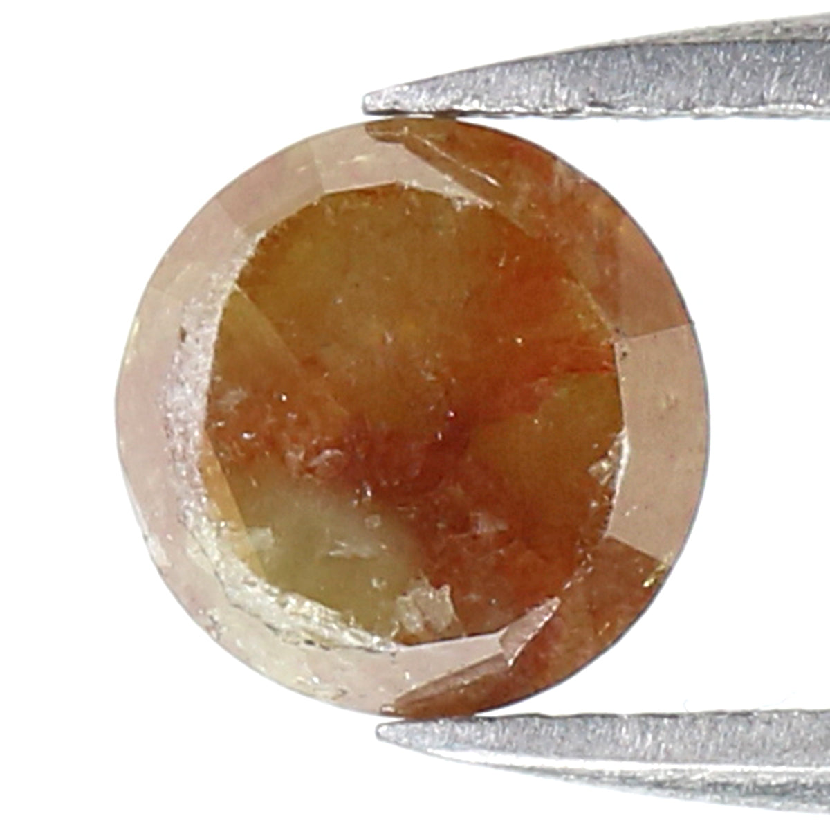 Natural Loose Rose Cut Yellow Brown Diamond Color 1.57 CT 6.60 MM Round Rose Cut Shape Diamond L8896