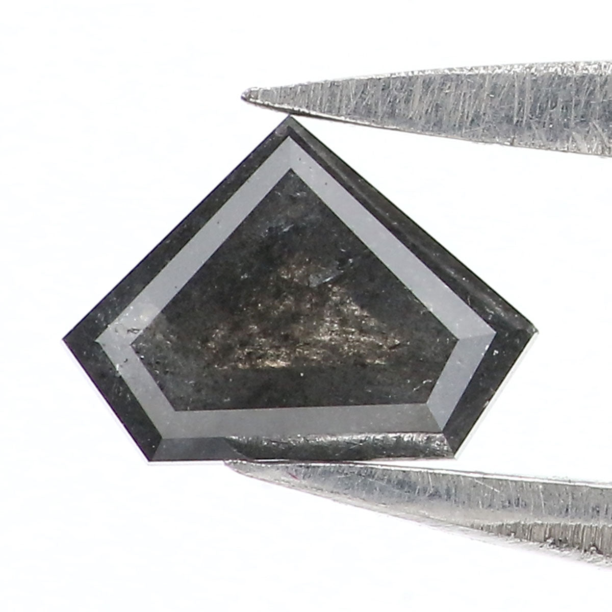 0.35 CT Natural Loose Shield Shape Diamond Salt And Pepper Shield Diamond 4.20 MM Natural Loose Black Color Shield Rose Cut Diamond KQ2577