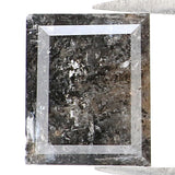 Natural Loose Square Salt And Pepper Diamond Black Grey Color 1.24 CT 7.10 MM Square Shape Rose Cut Diamond KDL5053