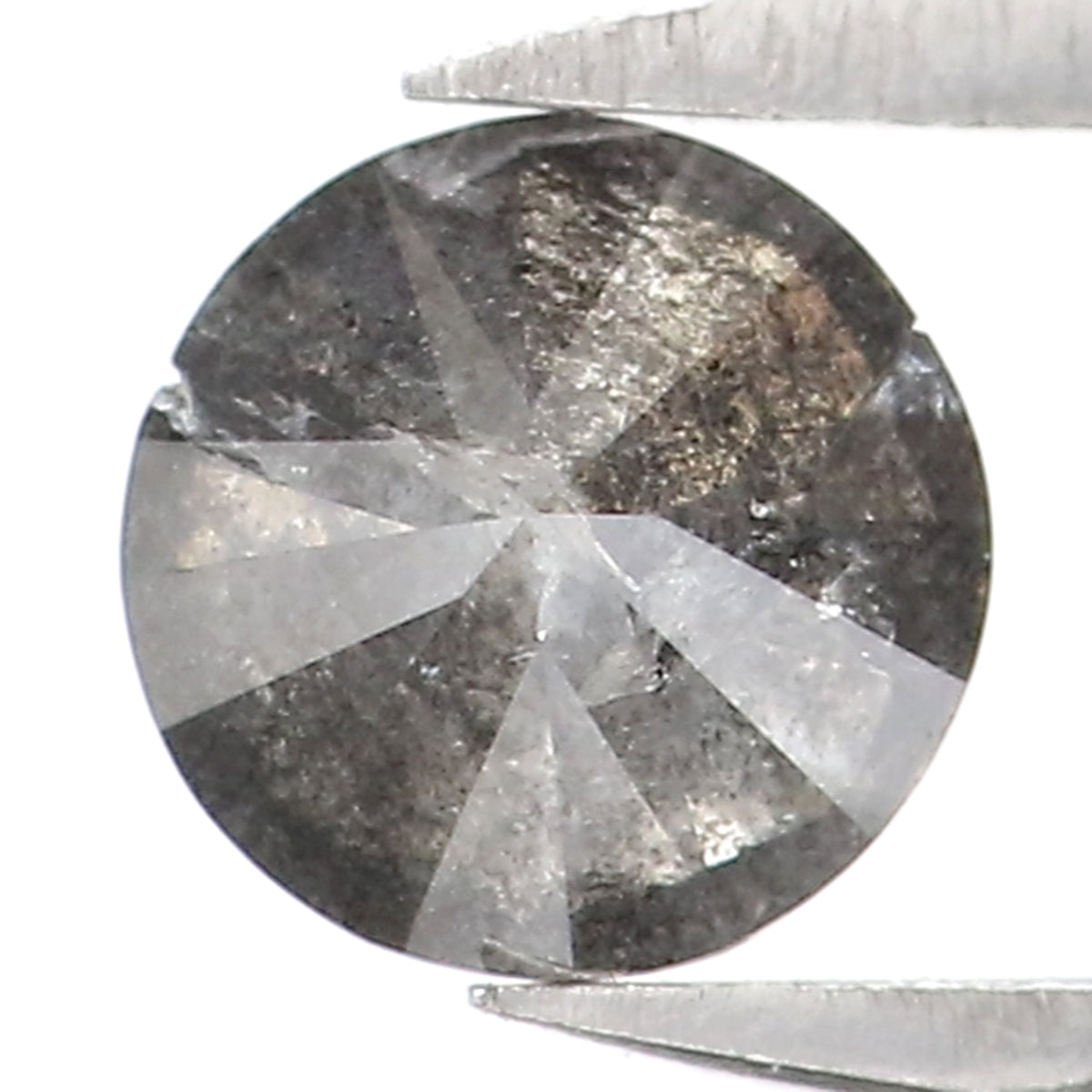 0.48 Ct Natural Loose Round Shape Diamond Salt And Pepper Round Diamond 4.90 MM Natural Black Grey Color Round Brilliant Cut Diamond KQ1735