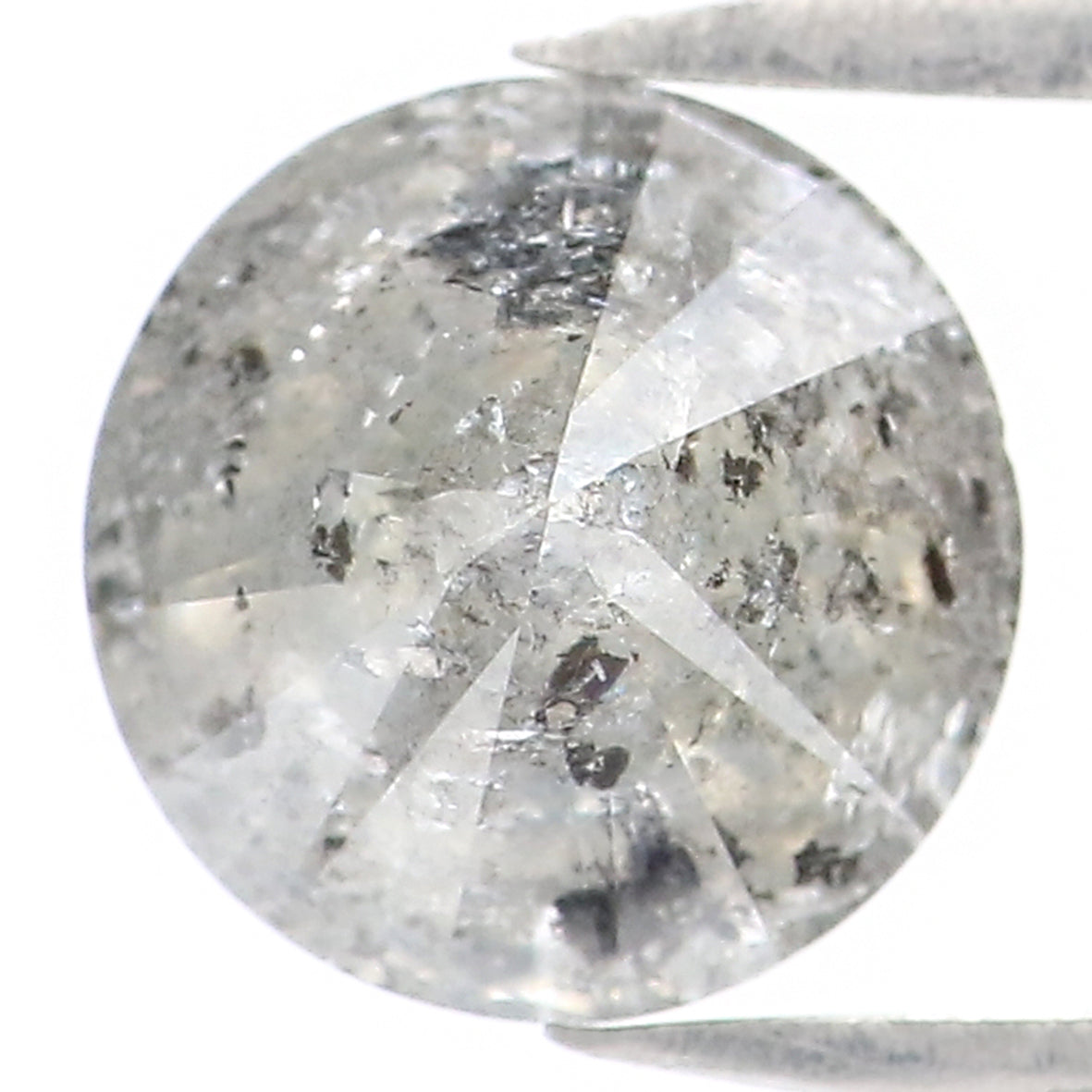1.31 CT Natural Loose Round Shape Diamond Black Grey Color Round Cut Diamond 6.75 MM Salt And Pepper Round Brilliant Cut Diamond QL2032