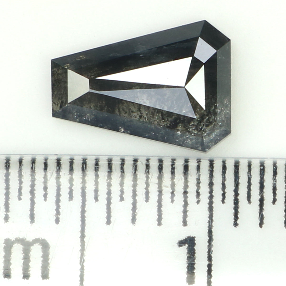 0.73 CT Natural Loose Coffin Shape Diamond Salt And Pepper Coffin Shape Diamond 7.15 MM Black Grey Color Coffin Rose Cut Diamond QL1297