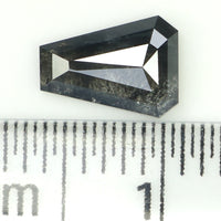 Natural Loose Coffin Salt And Pepper Diamond Black Grey Color 0.73 CT 7.15 MM Coffin Shape Rose Cut Diamond KDL1297
