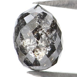 Natural Loose Drop Salt And Pepper Diamond Black Grey Color 1.20 CT 6.20 MM Drop Shape Rose Cut Diamond L5676