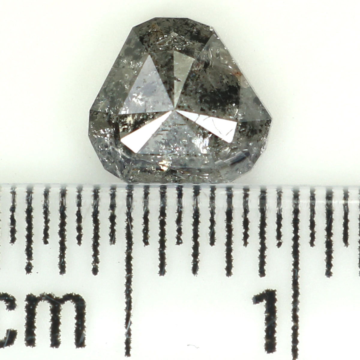 Natural Loose Triangle Salt And Pepper Diamond Black Grey Color 0.66 CT 5.25 MM Triangle Shape Rose Cut Diamond L1334