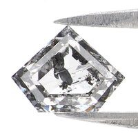 1.05 Ct Natural Loose Shield Shape Diamond Salt And Pepper Shield Cut Diamond 5.90 MM Black Gray Color Shield Shape Rose Cut Diamond QL2673