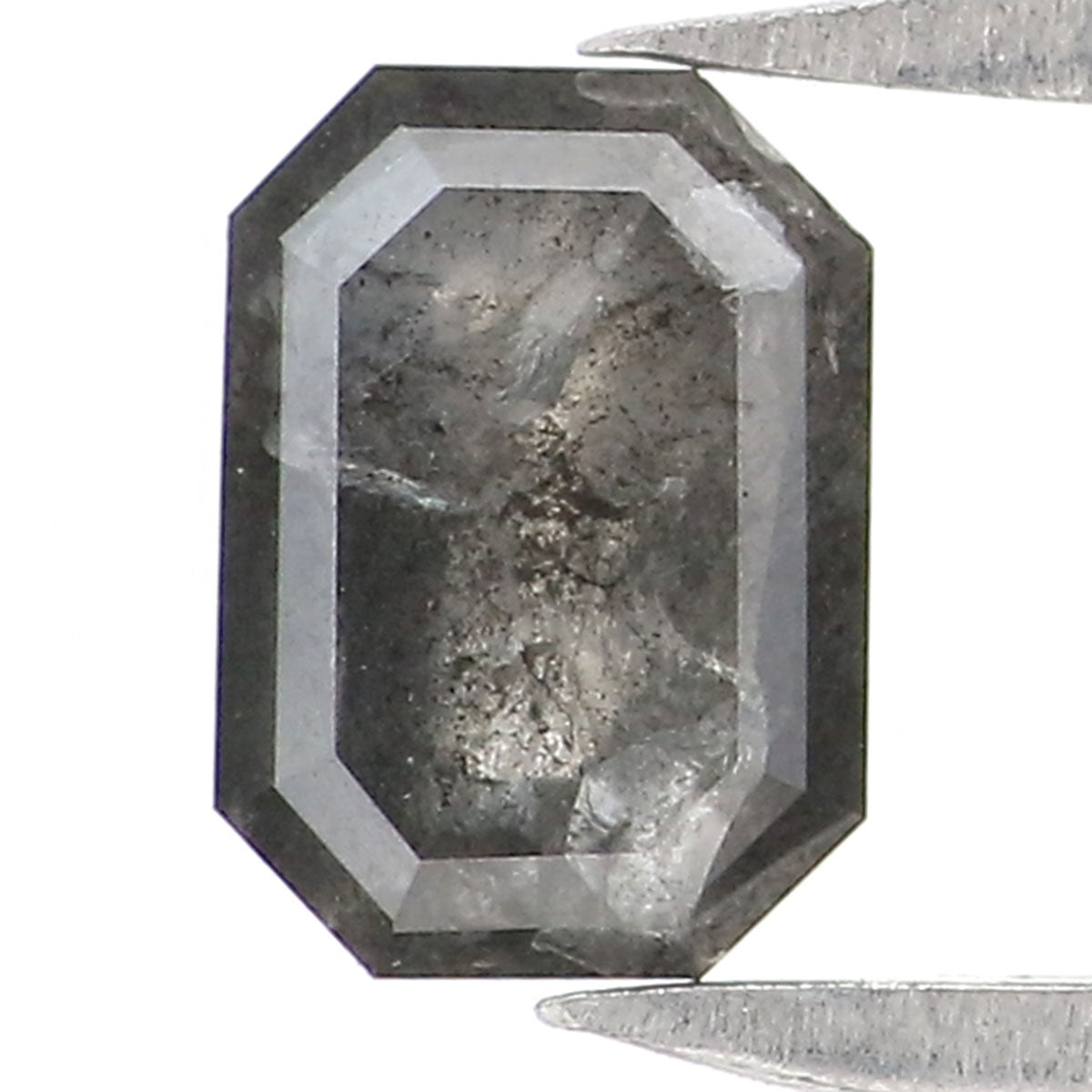 0.65 CT Natural Loose Emerald Shape Diamond Salt And Pepper Emerald Cut Diamond 5.65 MM Natural Black Grey Emerald Rose Cut Diamond LQ2530