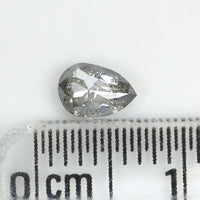 0.39 CT Natural Loose Diamond, Pear Cut Diamond, Salt And Pepper Diamond, Black Diamond, Grey Diamond, Real Galaxy Rose Cut Diamond KDL280