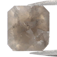 Natural Loose Radiant Diamond Black Grey Color 1.67 CT 7.60 MM Radiant Shape Rose Cut Diamond L9829