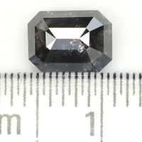 Natural Loose Emerald Salt And Pepper Diamond Black Grey Color 1.04 CT 6.55 MM Emerald Shape Rose Cut Diamond L1354
