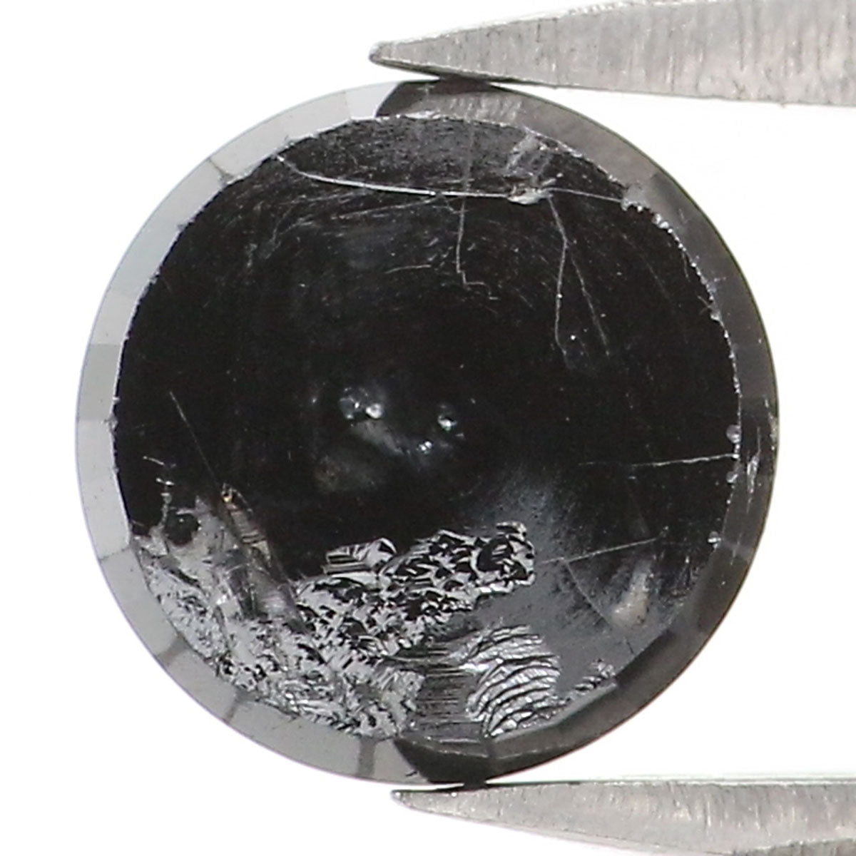 0.94 CT Natural Loose Round Rose Cut Diamond Black Color Round Shape Diamond 6.10 MM Natural Loose Black Color Round Rose Cut Diamond KQ1634
