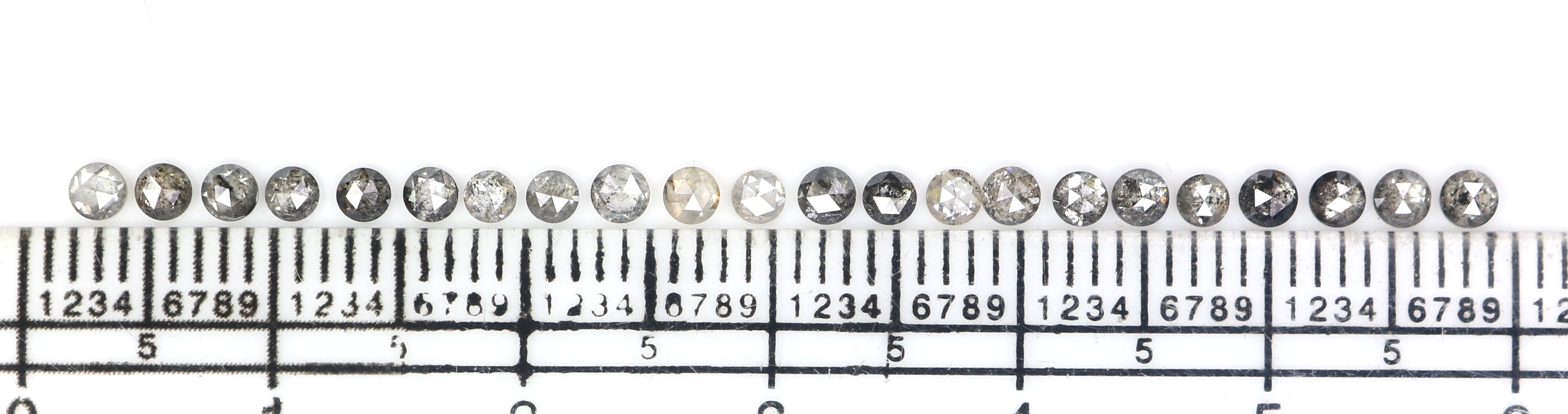 Natural Loose Round Rose Cut Diamond, Salt And Pepper Round Diamond, Natural Loose Diamond, Rose Cut Diamond, 1.34 CT Round Shape L2771