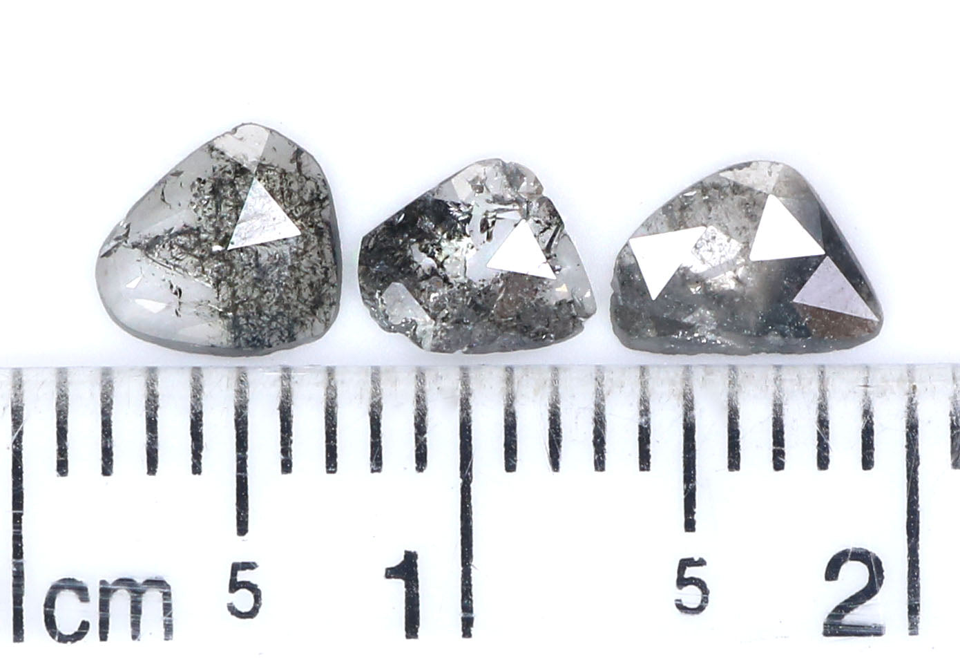 Natural Loose Slice Salt And Pepper Diamond Black Grey Color 0.90 CT 4.90 MM Slice Shape Rose Cut Diamond L1471