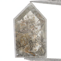 Natural Loose Shield Salt And Pepper Diamond Black Grey Color 1.20 CT 10.50 MM Shield Shape Rose Cut Diamond KR2035