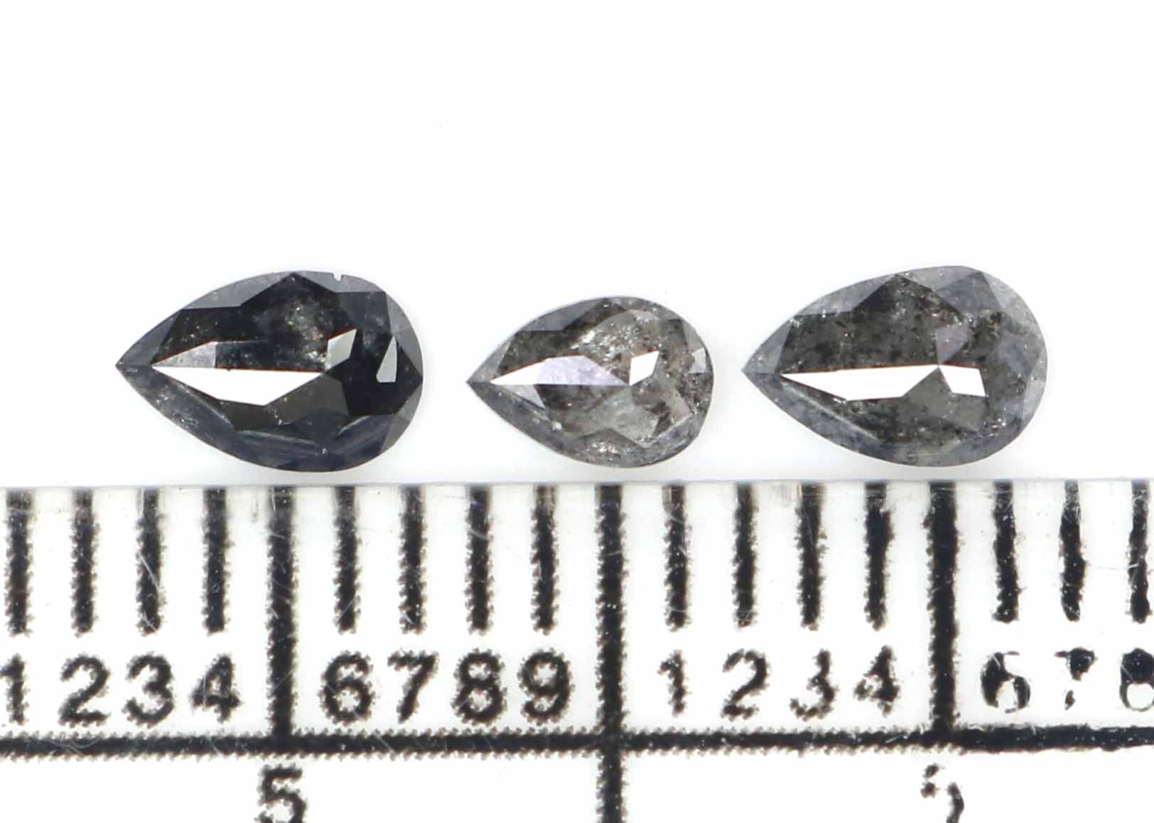 Natural Loose Pear Diamond, Salt And Pepper Pear Diamond, Natural Loose Diamond, Pear Rose Cut Diamond, 0.48 CT Pear Cut Diamond KR2645