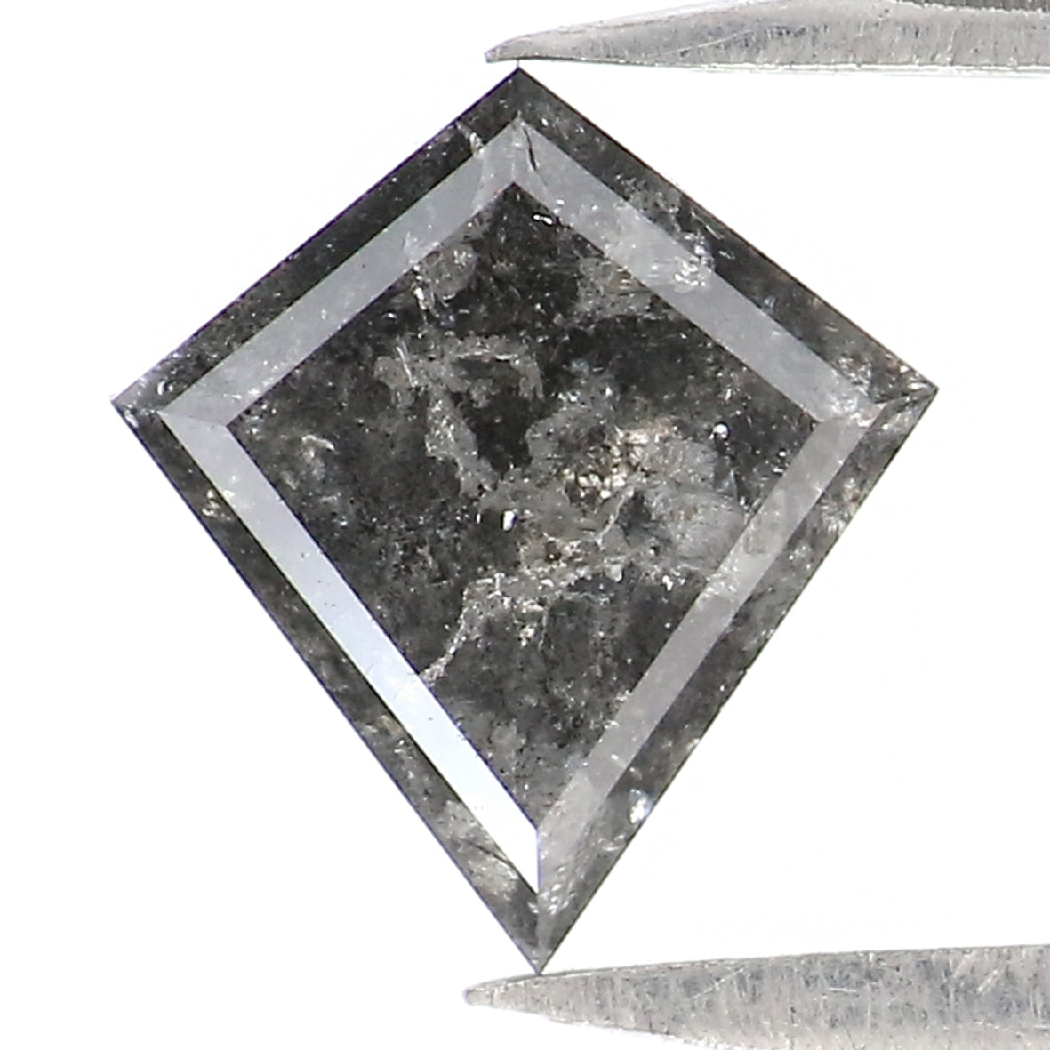 0.94 CT Natural Loose Kite Shape Diamond Salt And Pepper Kite Rose Cut Diamond 7.60 MM Black Grey Color Kite Shape Rose Cut Diamond QL2038