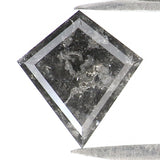 Natural Loose Kite Salt And Pepper Diamond Black Grey Color 0.94 CT 7.60 MM Kite Shape Rose Cut Diamond KDL2038