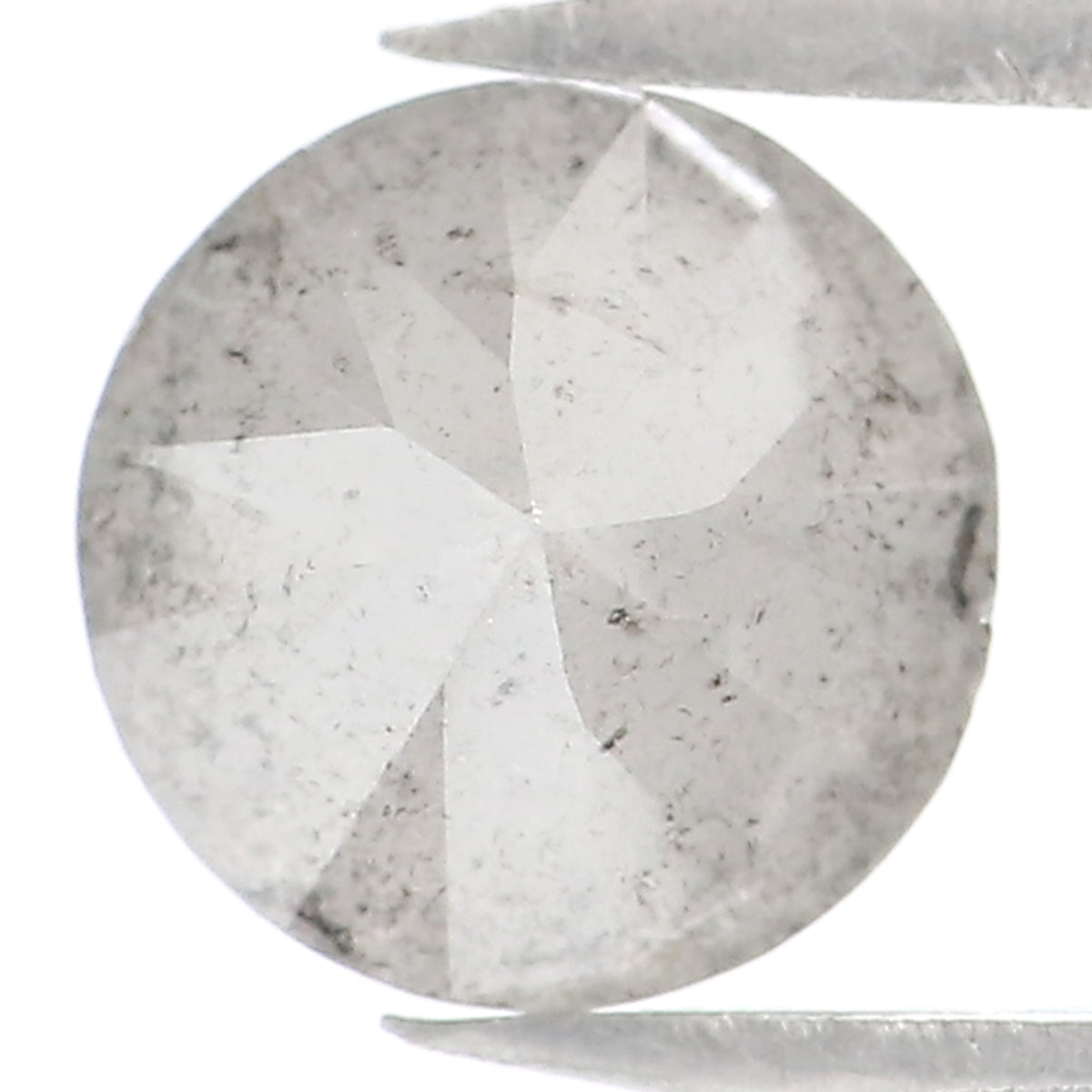 Natural Loose Round Brilliant Cut Diamond Milky Grey Color 1.36 CT 6.40 MM Round Shape Rose Cut Diamond L7877