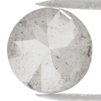 Natural Loose Round Brilliant Cut Diamond Milky Grey Color 1.36 CT 6.40 MM Round Shape Rose Cut Diamond L7877