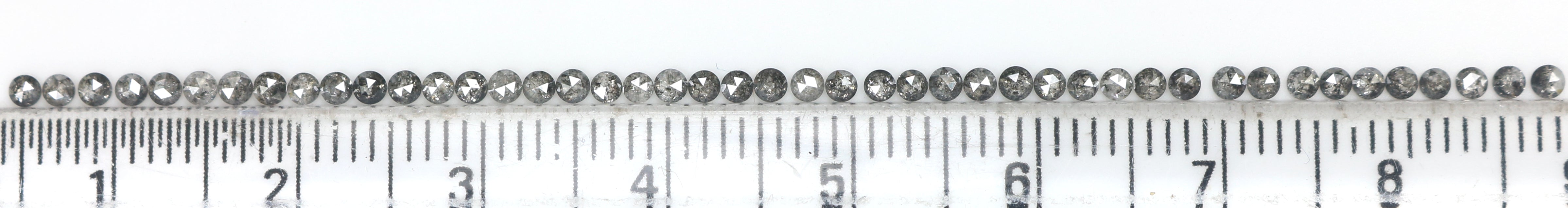 Natural Loose Round Rose Cut Salt And Pepper Diamond Black Grey Color 1.27 CT 1.70 MM Rose Cut Shape Diamond L1815