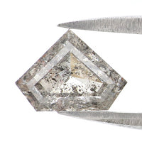 Natural Loose Shield Salt And Pepper Diamond Black Grey Color 1.25 CT 6.22 MM Shield Shape Rose Cut Diamond L2609