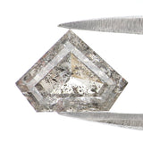 Natural Loose Shield Salt And Pepper Diamond Black Grey Color 1.25 CT 6.22 MM Shield Shape Rose Cut Diamond L2609