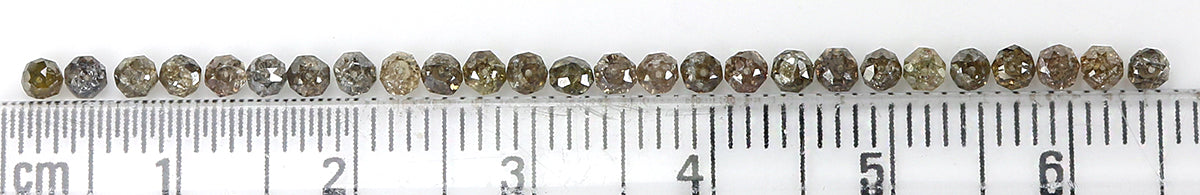 Natural Loose Bead Brown Color Diamond 2.21 CT 2.30 MM Bead Shape Rose Cut Diamond L1681