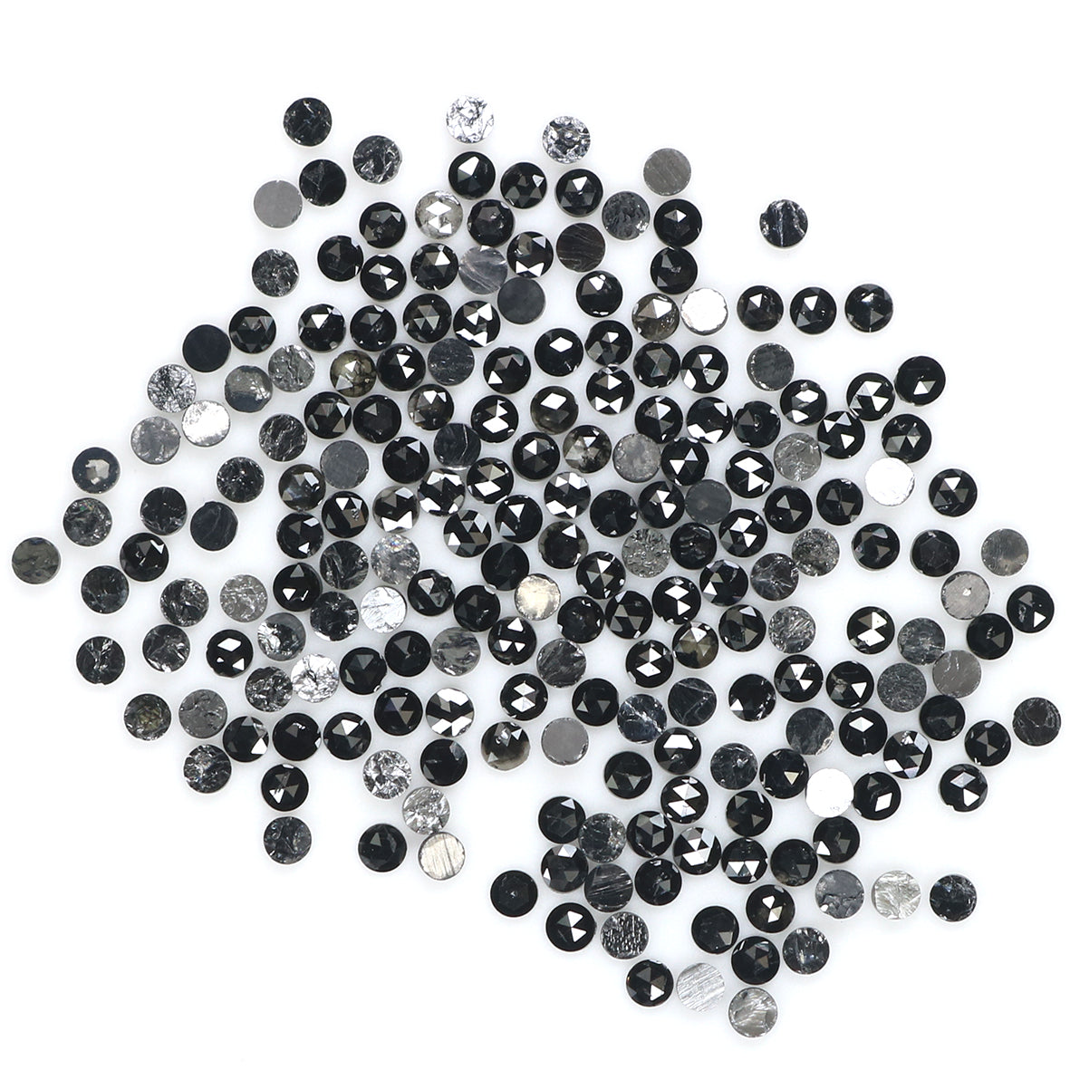 3.09 CT Natural Loose Round Rose Cut Diamond Black Color Round Shape Diamond 1.60 MM Natural Loose Black Color Round Rose Cut Diamond LQ1885