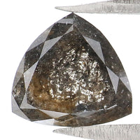 Natural Loose Triangle Salt And Pepper Diamond Black Grey Color 0.95 CT 6.80 MM Triangle Shape Rose Cut Diamond L8373