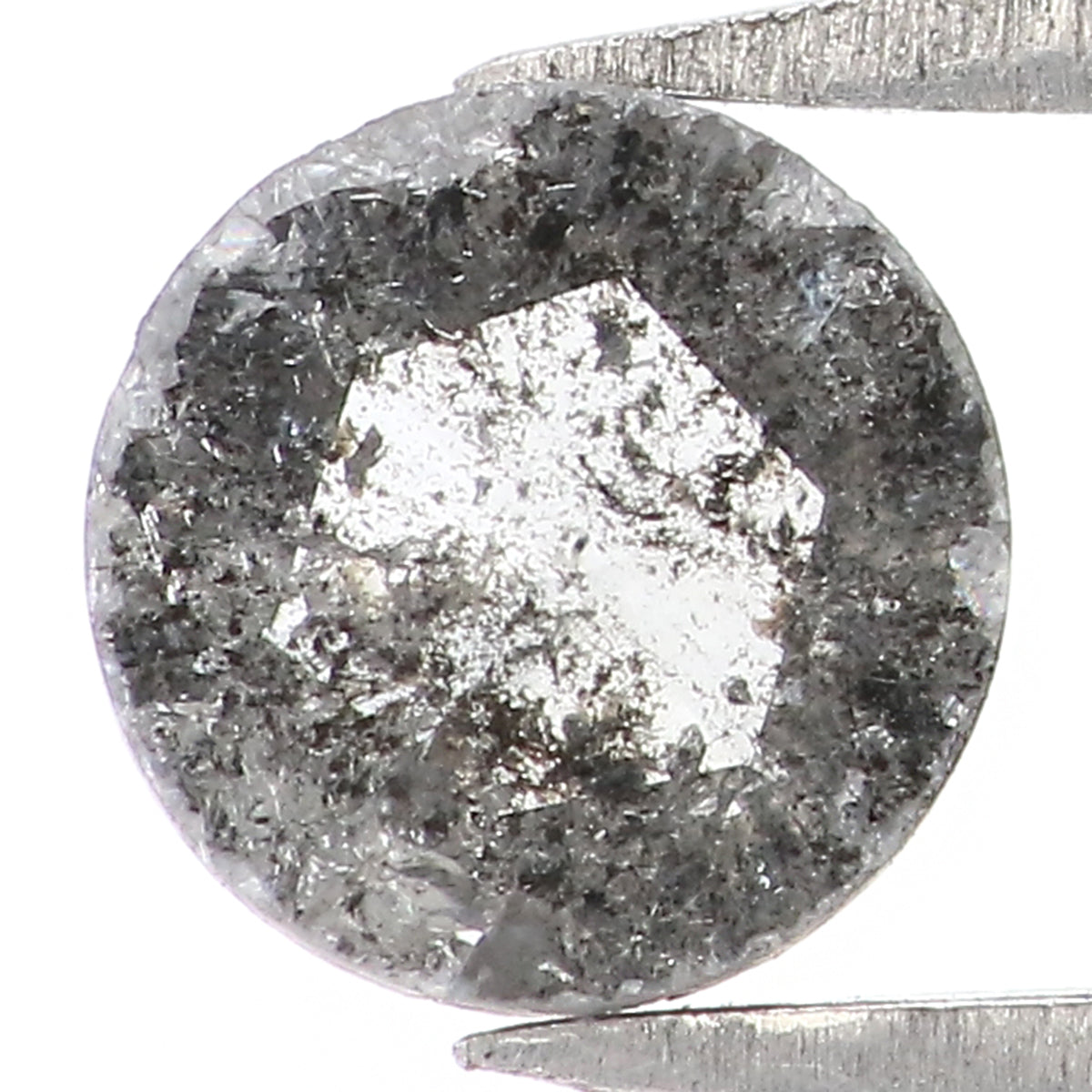 Natural Loose Round Rose Cut Salt And Pepper Diamond Black Grey Color 0.40 CT 4.95 MM Rose Cut Shape Diamond L2008