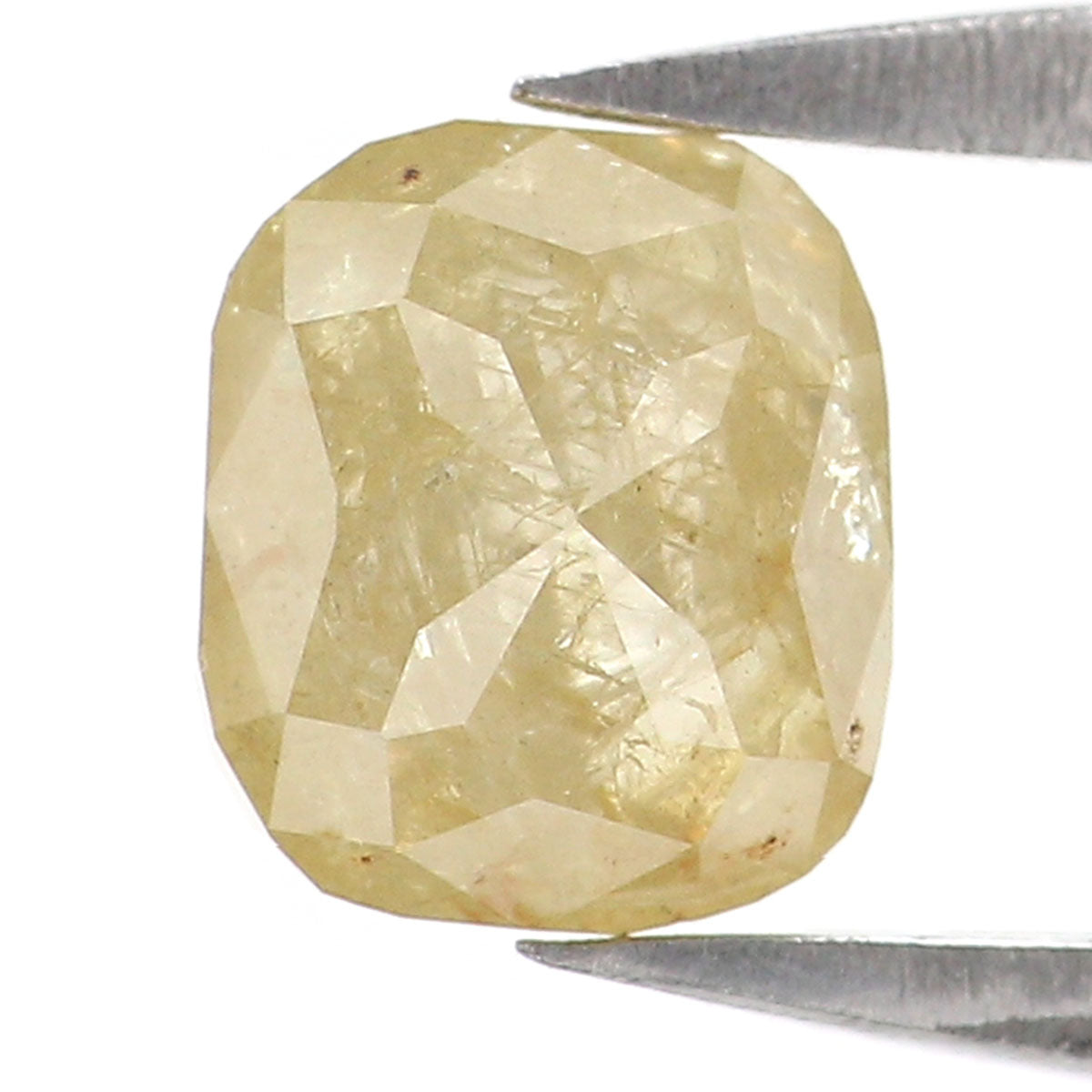 1.00 CT Natural Loose Cushion Shape Diamond Yellow Color Cushion Cut Diamond 5.70 MM Natural Grey Color Cushion Rose Cut Diamond LQ8676