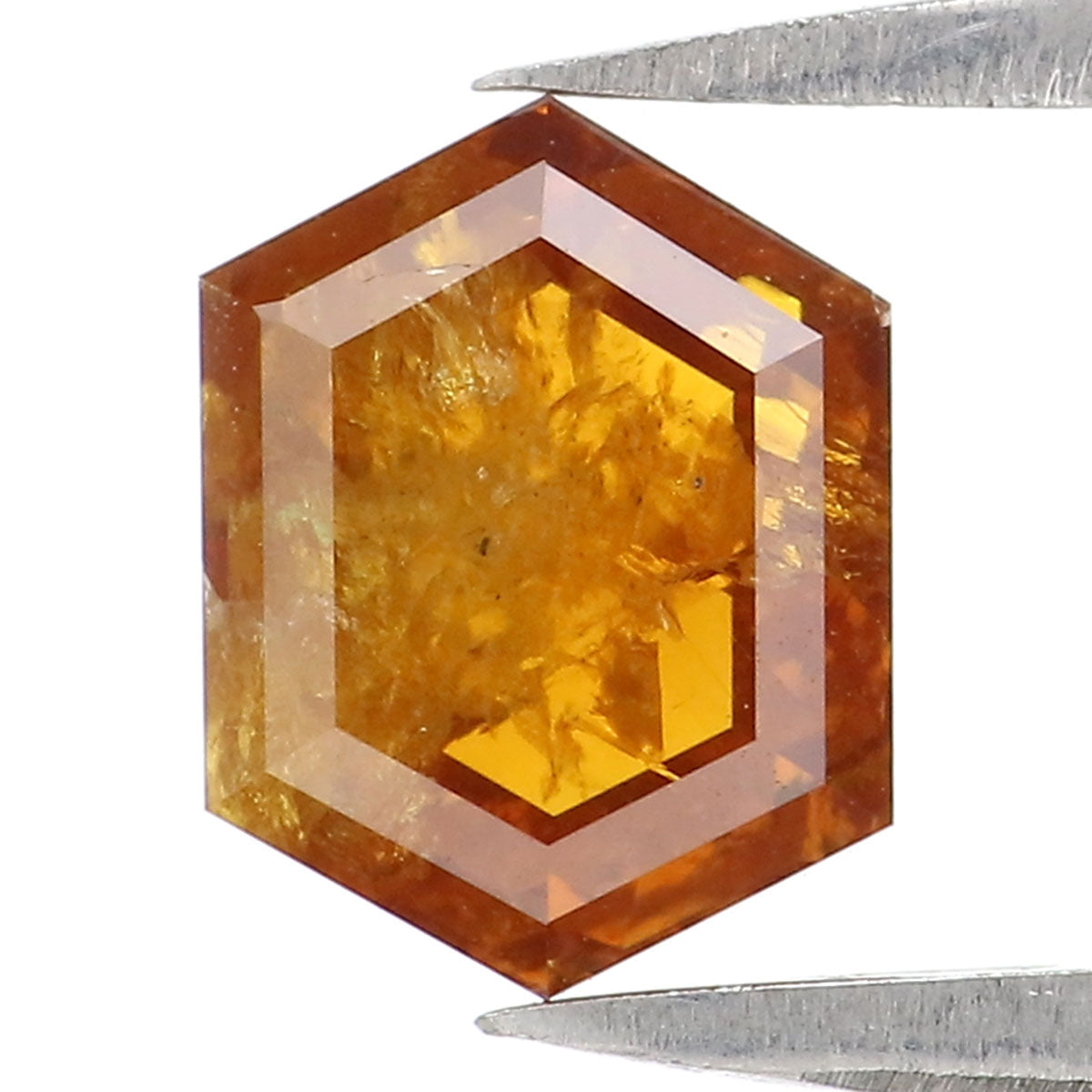 1.36 CT Natural Loose Hexagon Shape Diamond Yellow Color Hexagon Cut Diamond 7.45 MM Natural Loose Brown Hexagon Rose Cut Diamond LQ2502