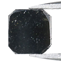 Natural Loose Emerald Shape Black Color Diamond 1.45 CT 7.00 MM Emerald Shape Rose Cut Diamond KR2077