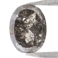 Natural Loose Oval Salt And Pepper Diamond Black Grey Color 0.40 CT 5.27 MM Oval Shape Rose Cut Diamond L2477